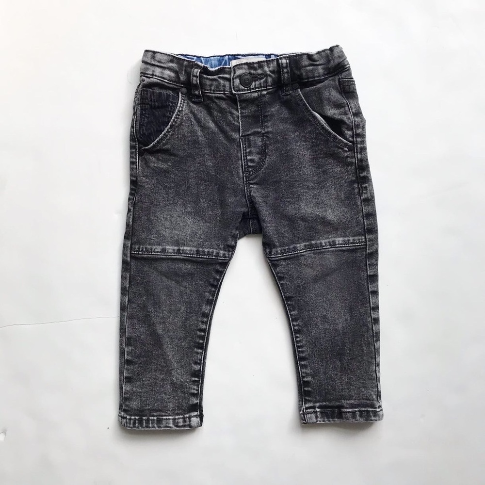 Zara black acid wash skinny jeans EUC 12-18 months